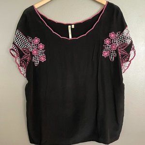 Anthropologie Petticoat Alley Embroidered Shirt